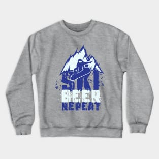 Ski Beer Repeat - Funny skiing gift Crewneck Sweatshirt